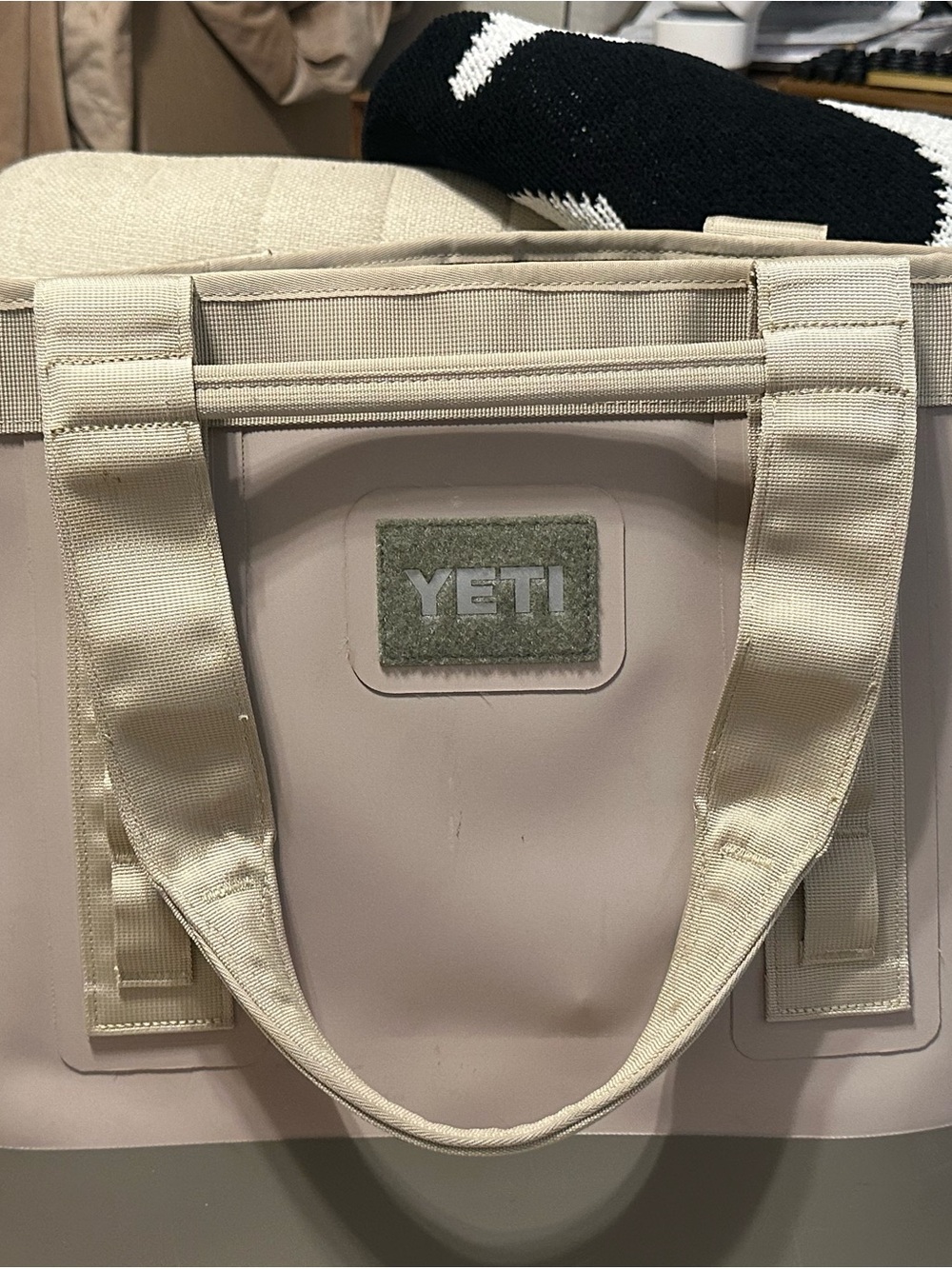 Yeti Camino 35 Soft Cooler Tote in Cream and tan